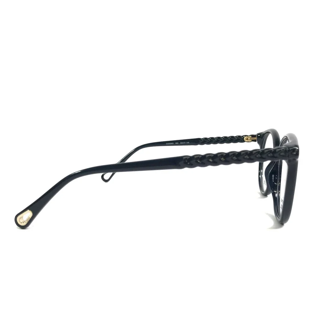 Chloe Petite Eyeglasses Frames CH0006O 002 Shiny Polished Navy Blue 50-17-140